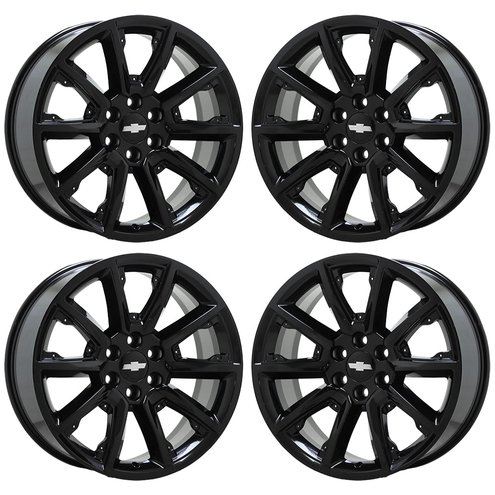 22" Escalade Silverado SIerra Gloss Black wheels rims OEM CK162 set 5696
